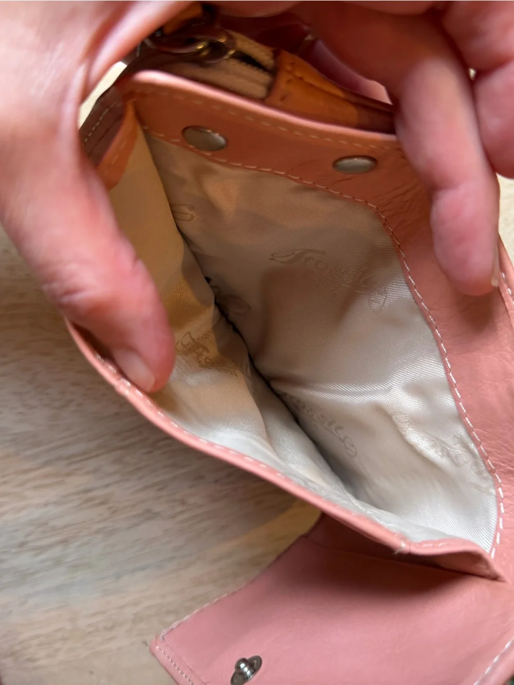 FOSSIL Leather Pink Flap Wallet Never Used Super soft - some marks